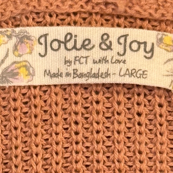 Jolie & Joy Orange Knit Crop Tank Shorts Set Size L Lounge Two Piece Outfit NWOT - Picture 4 of 5